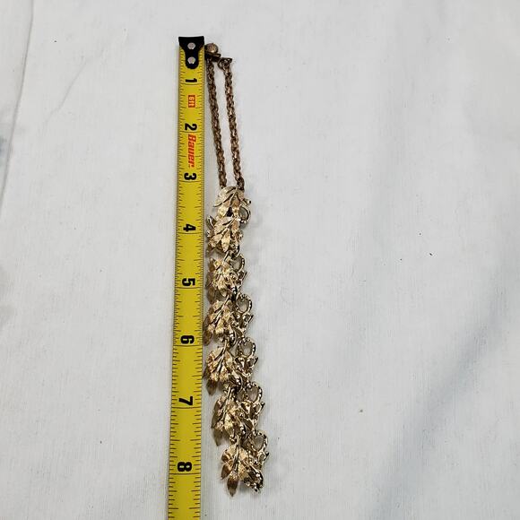 Floral Flower Gold Tone Necklace Bloomcore 8.25" Unsigned - Picture 4 of 5